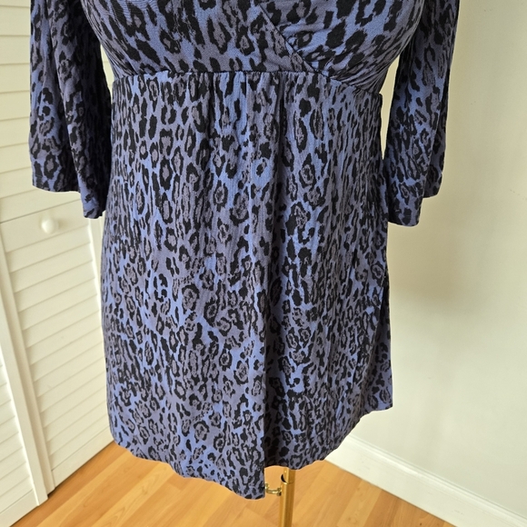 Soma Purple‎ Cheetah Print Babydoll Tunic Top Women's M Mobwife Loungewear Y2K - Picture 8 of 15